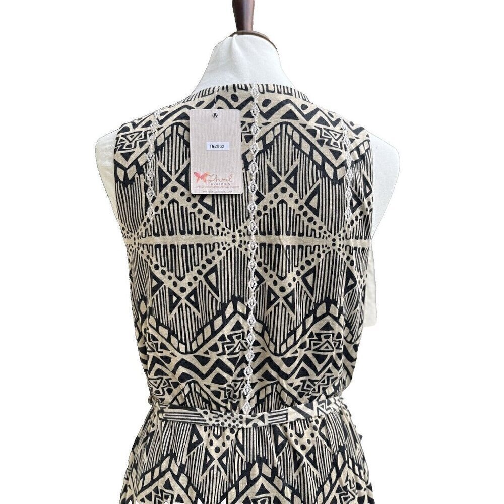 Thml Cynthia Embroidered Side Slit Belt Printed Maxi Dress - Picture 5 of 13